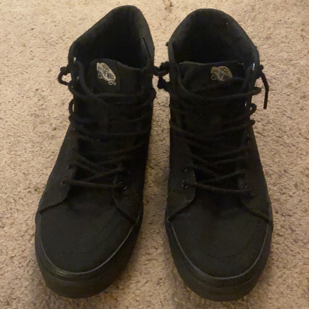 Black/black Vans sk8 hi slim women 10 / men 8.5